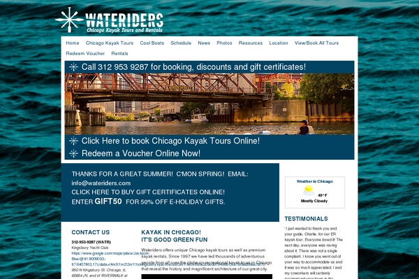 wateriders.com site used Kayak