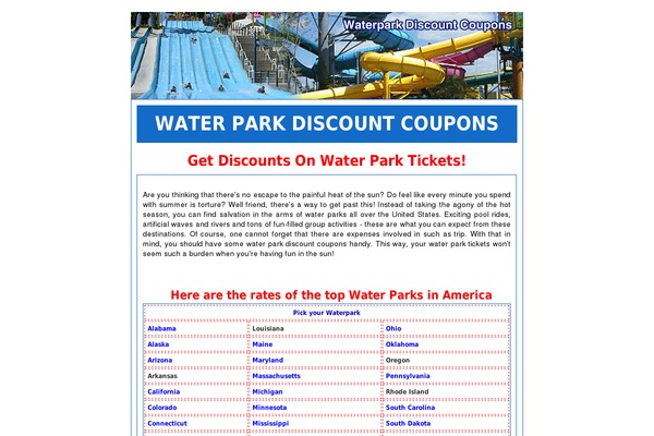 Waterpark theme site design template sample