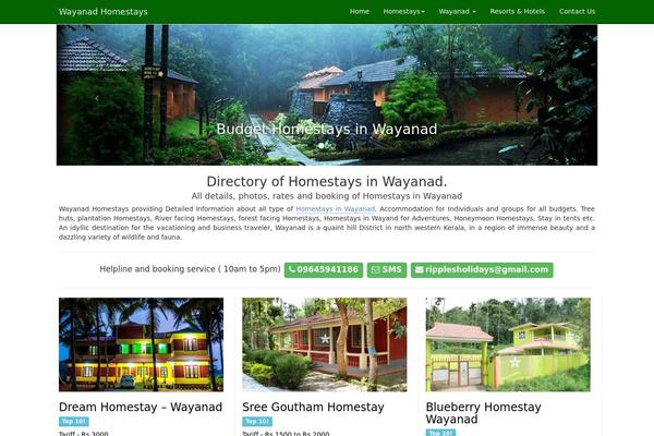 wayanadhomestays.com site used Bootstrap-homestay