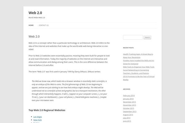 Twenty Twelve theme site design template sample