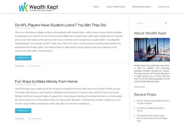 wealthkept.com site used Blog Theme