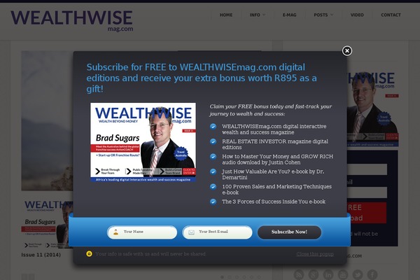 wealthwisemag.com site used Blogdrops Theme