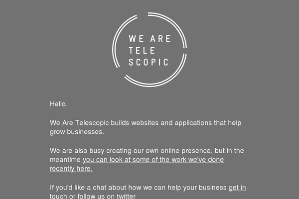 wearetelescopic.co.uk site used Telescopic