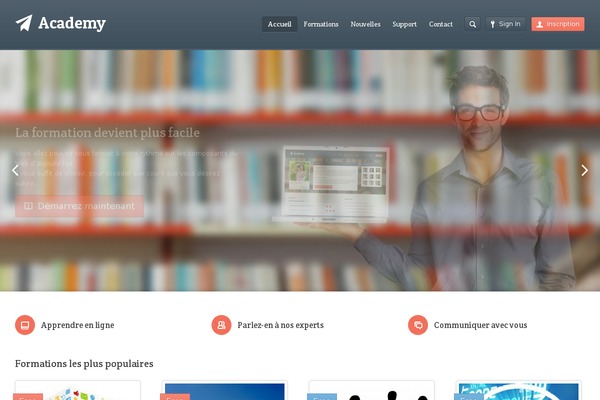 Academy theme site design template sample