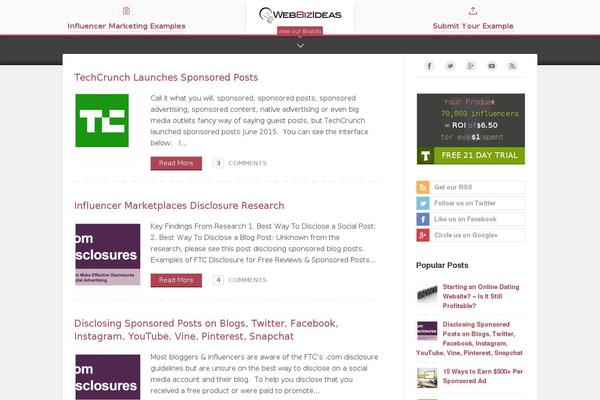 webbizideas.com site used Webbizideas
