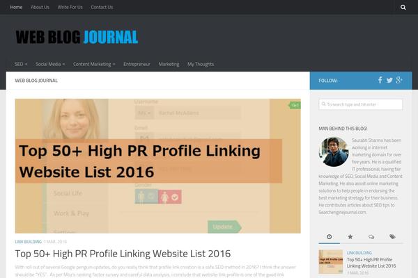 Hueman theme site design template sample