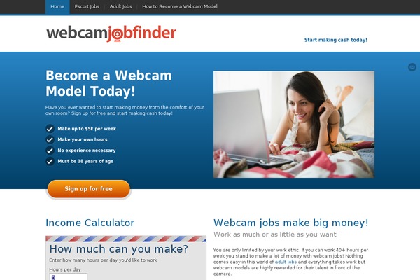 webcamjobfinder.com site used Justlanded1