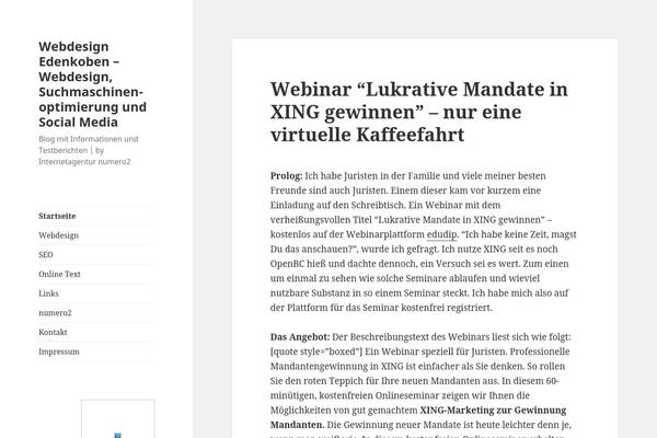 WordPress website example screenshot
