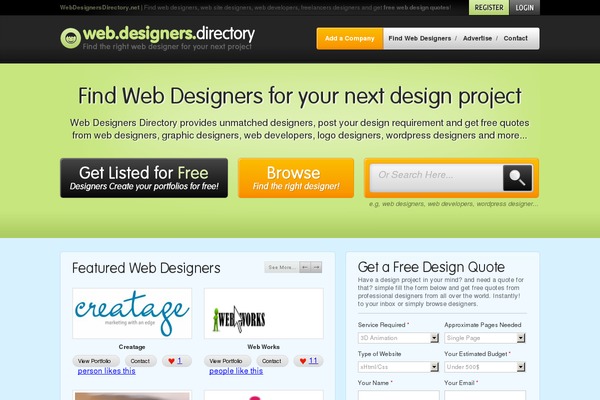 webdesignersdirectory.net site used Wdd