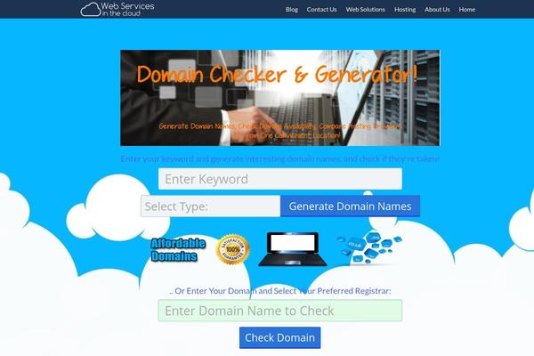 webhostintheclouds.com site used Domain-affiliate-engine-theme
