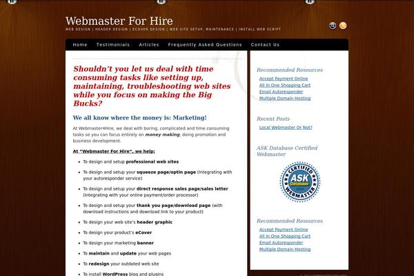 webmaster4hire.biz site used Deskspace