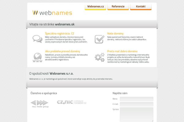 webnames.sk site used Webnames