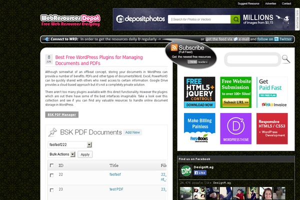 webresourcesdepot.com site used Designbombs