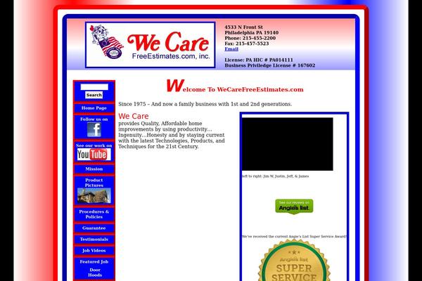 Wecare theme site design template sample