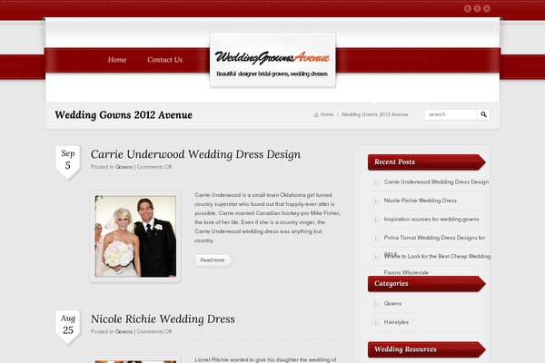weddinggownsavenue.com site used Prosites