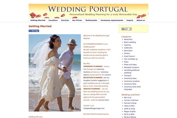 weddingportugal.com site used Thematic.0.9.6.2
