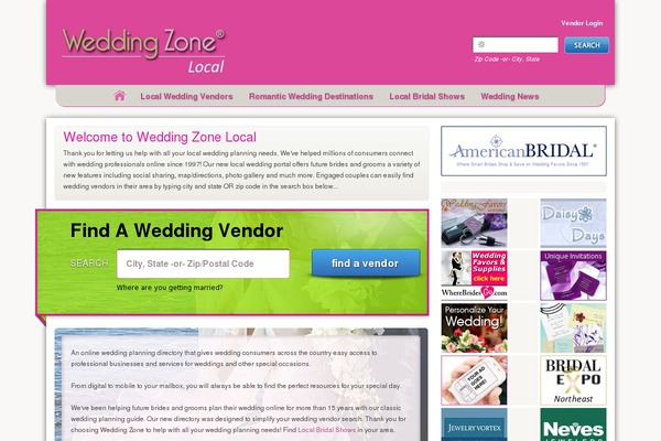 weddingzone.com site used Wedding-zone