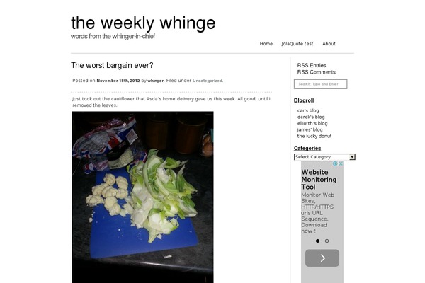 weeklywhinge.com site used Whitewash