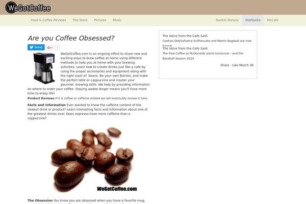 wegotcoffee.com site used Espresso