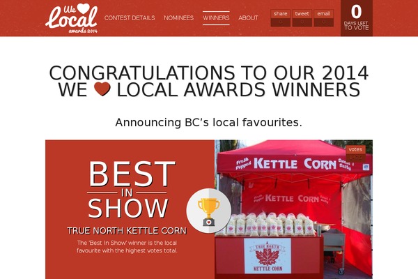 weheartlocalawards.ca site used Whla