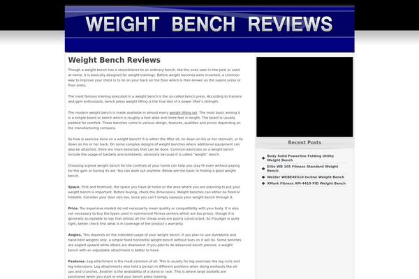 weightbenchratings.com site used Wordpressreviewtheme