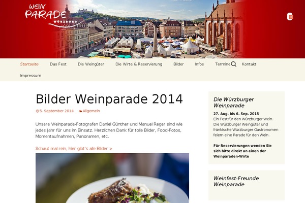 weinparade.de site used Twenty Thirteen
