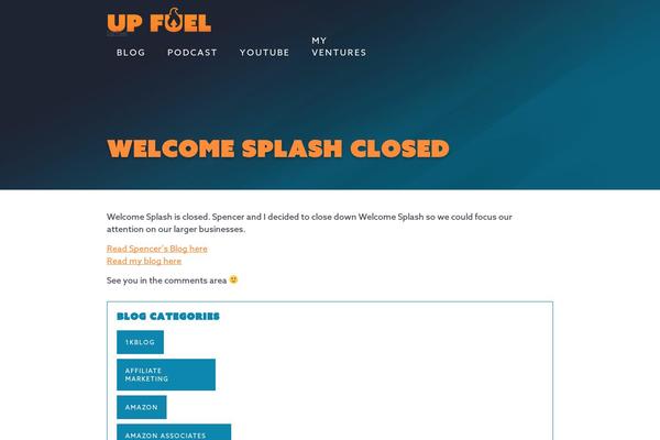 welcomesplash.com site used Upfuel