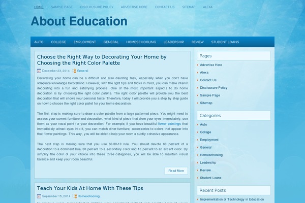 Educationblog theme site design template sample
