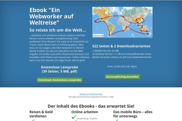 weltreise-ebook.de site used Weddigkeutel-wordpress-landingpage