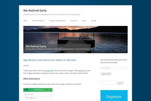 Twenty Twelve theme site design template sample