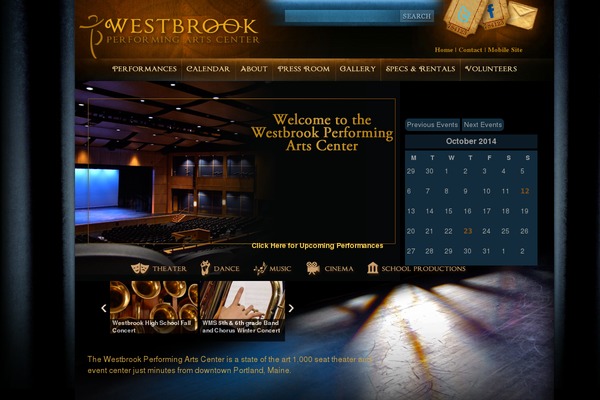 westbrookpac.org site used Theater