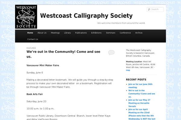 westcoastcalligraphy.com site used Wcs