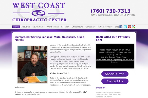 westcoastchiropracticcenter.com site used Chiropractic