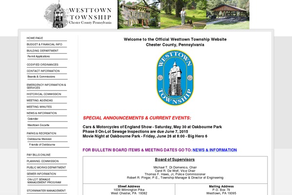 westtownpa.org site used Blue Grey White