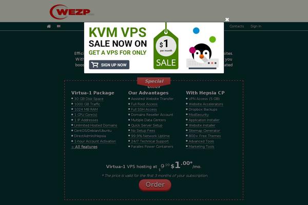 wezp.com site used Optimum-hosting