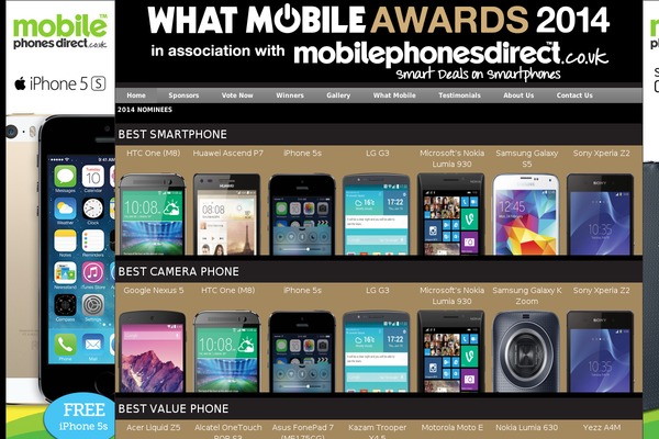 whatmobileawards.co.uk site used Mobilenewsawards