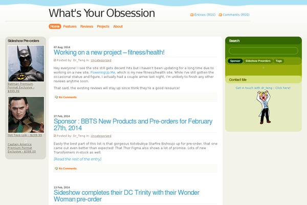 whatsyourobsession.com site used Fervens A