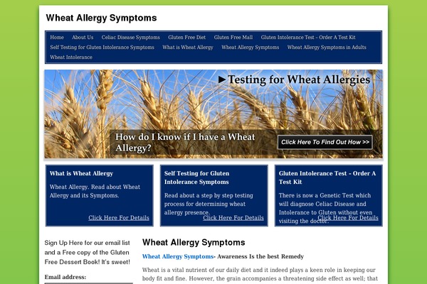 wheatallergysymptoms.org site used Moderndesign