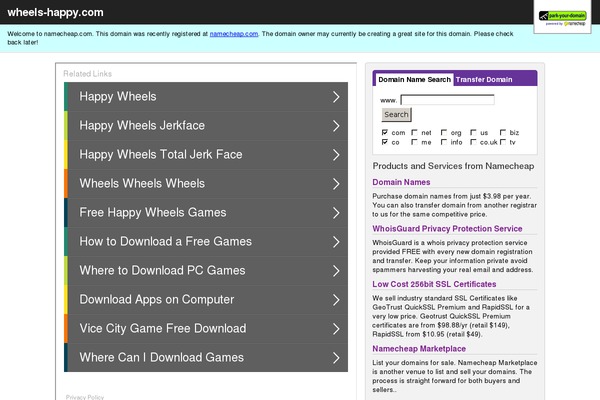 Wheels theme site design template sample