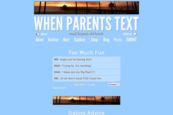 whenparentstext.com site used Prettycreative