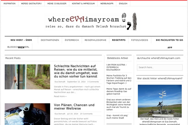 whereevaimayroam.com site used Sliver-mag-lite