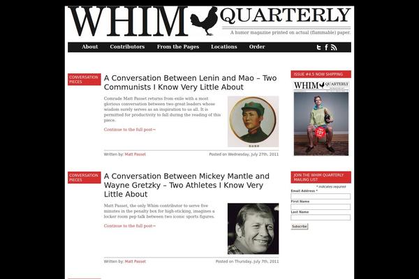 whimquarterly.com site used Whim