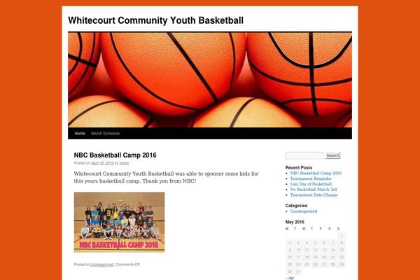 whitecourtbasketball.com site used Twenty Ten