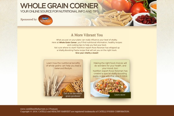 wholegrainpasta.ca site used Wholegraincorner