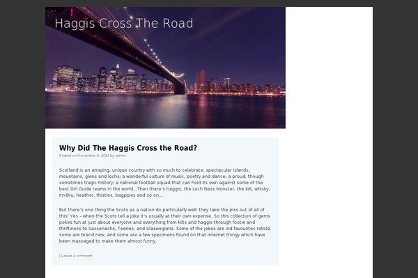 why-did-the-haggis-cross-the-road.com site used Seismic Manhattan