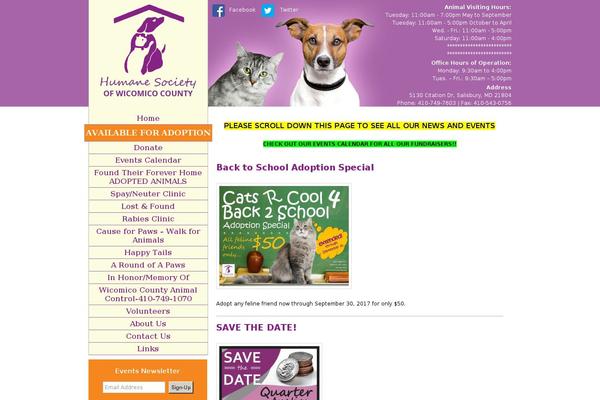 wicomicohumane.org site used Vpsgtheme