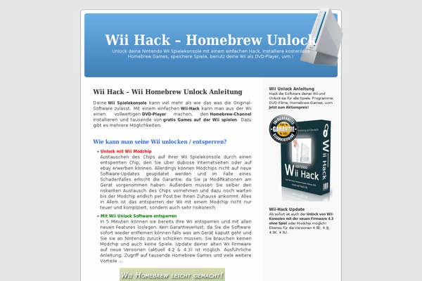 wii-hack.de site used Wii
