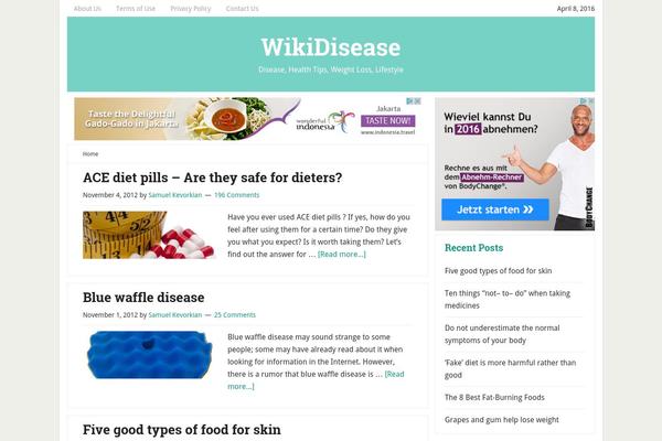 wikidisease.org site used Lifestyle Pro