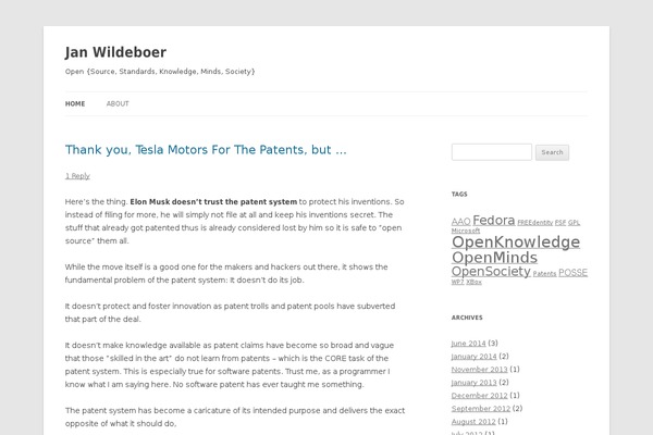 Twenty Twelve theme site design template sample