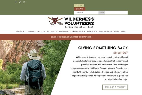 wildernessvolunteers.org site used Wv-divi-child